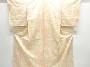 未使用品　草花模様織り出し十日町紬着物